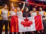 Rouge Et Au, from Laval University, celebrating their victory at Heroes of the Dorm